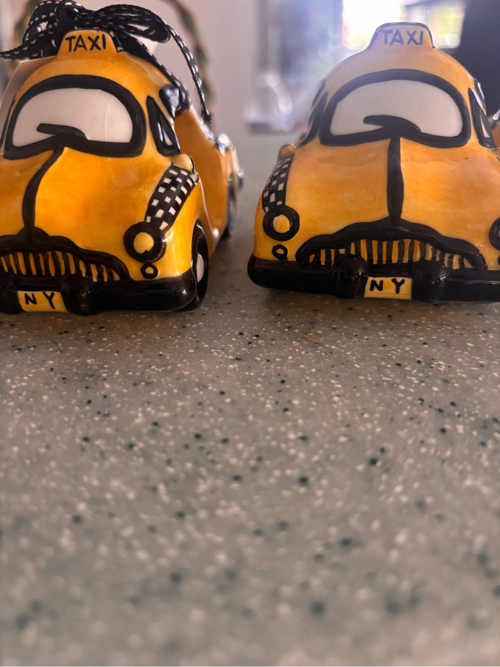 Yellow NY Taxi set of 4 napkin holders vintage